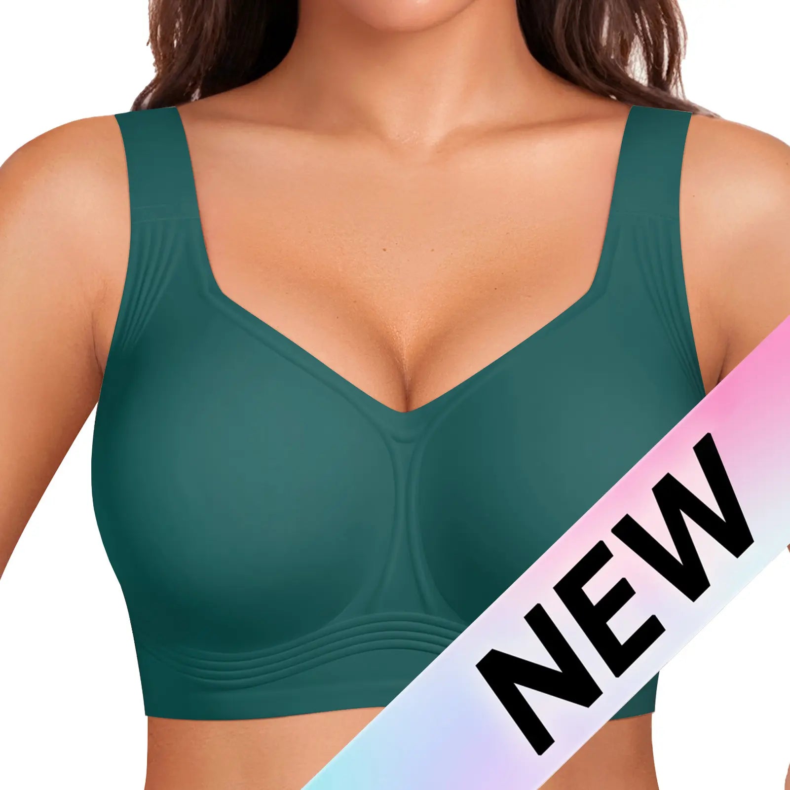 OEAK Women's Wirefree Full Coverage Jelly Bras - Comfortable Wireless Padded T-Shirt Bra for Everyday Wear