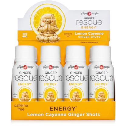 Lemon & Cayenne Ginger Rescue Shots – Immunity Boosting, Caffeine Free Energy, Digestive Heath Drink, 2 Fl Oz (Pack of 12)