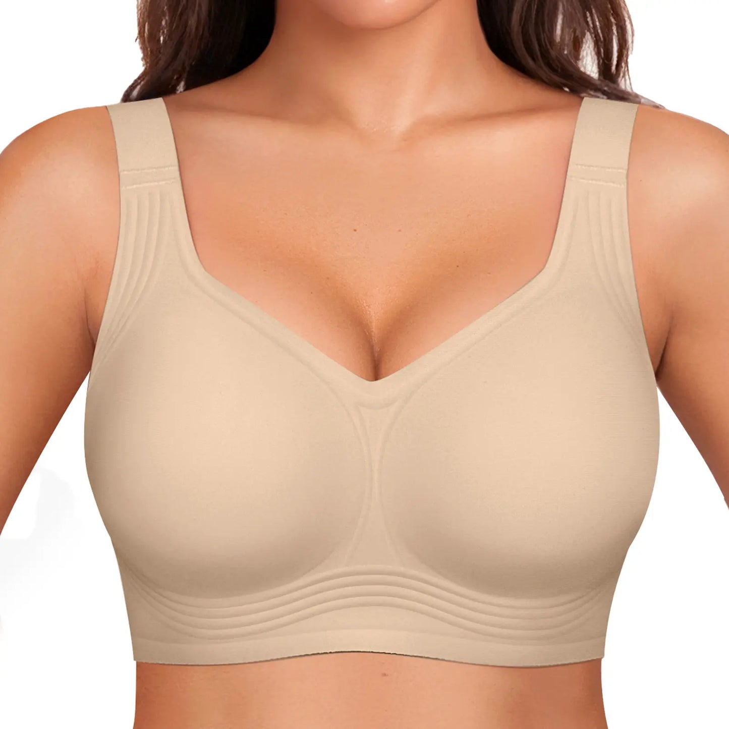 OEAK Women's Wirefree Full Coverage Jelly Bras - Comfortable Wireless Padded T-Shirt Bra for Everyday Wear