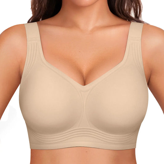 OEAK Women's Wirefree Full Coverage Jelly Bras - Comfortable Wireless Padded T-Shirt Bra for Everyday Wear