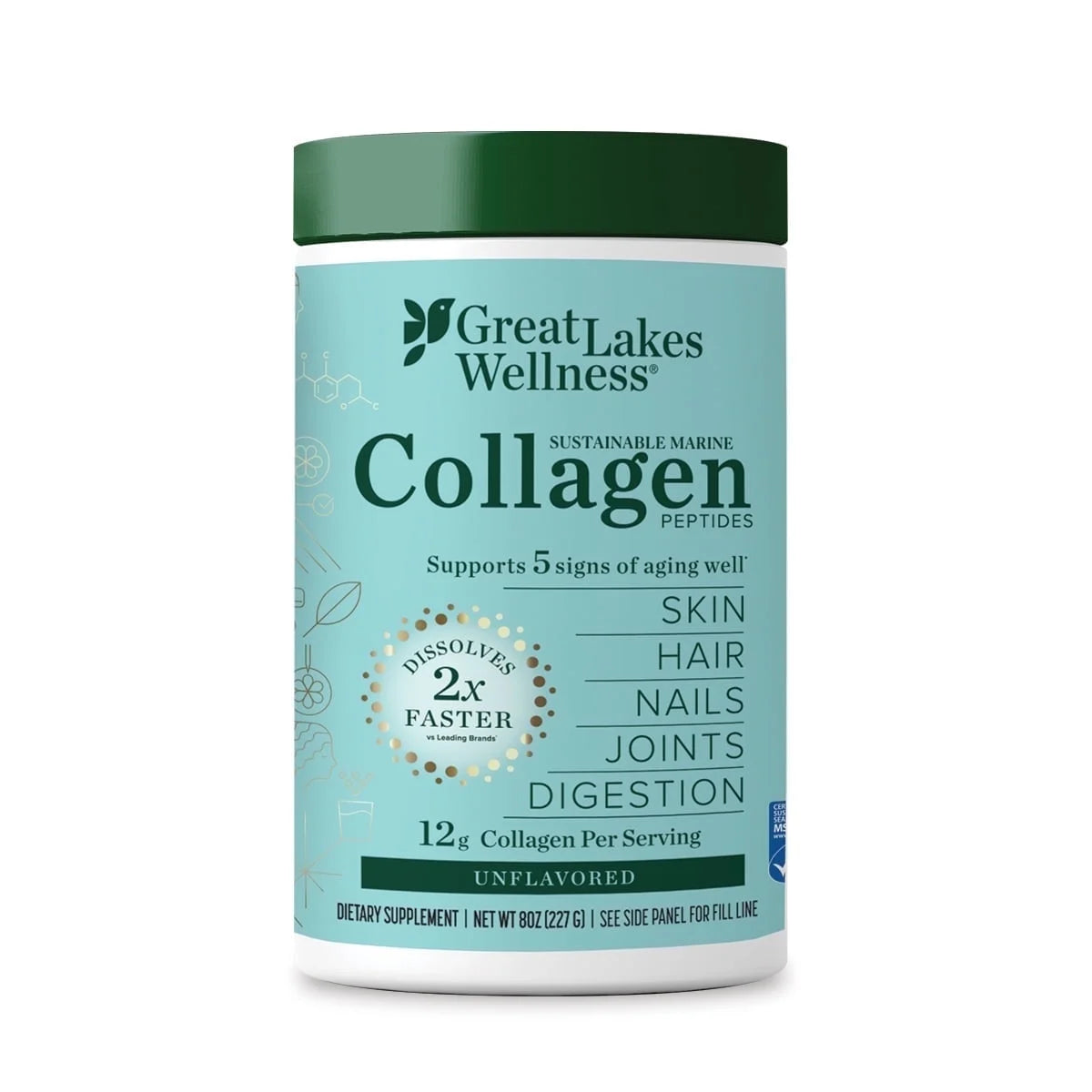 Collagen Peptides Daily Wellness Marine Powder, Unflavored 8 Oz