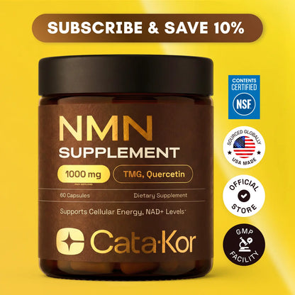 Cata-Kor NMN Supplement 1000 mg with Quercetin, TMG, and Resveratrol Complex - Promotes Cellular Energy and NAD+ Levels - Vitamin Dietary Supplement