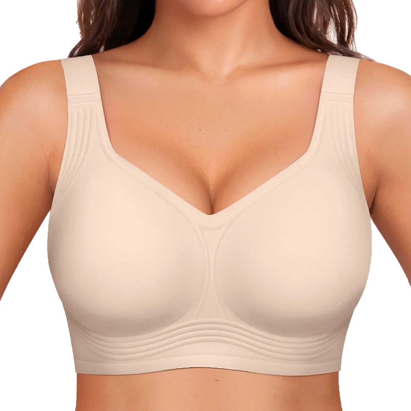 OEAK Women's Wirefree Full Coverage Jelly Bras - Comfortable Wireless Padded T-Shirt Bra for Everyday Wear