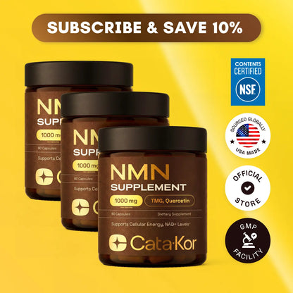 Cata-Kor NMN Supplement 1000 mg with Quercetin, TMG, and Resveratrol Complex - Promotes Cellular Energy and NAD+ Levels - Vitamin Dietary Supplement