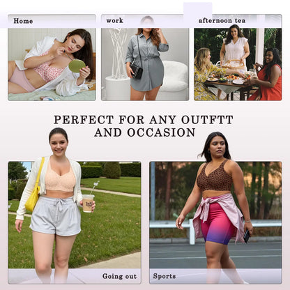 OEAK Women's Wirefree Full Coverage Jelly Bras - Comfortable Wireless Padded T-Shirt Bra for Everyday Wear