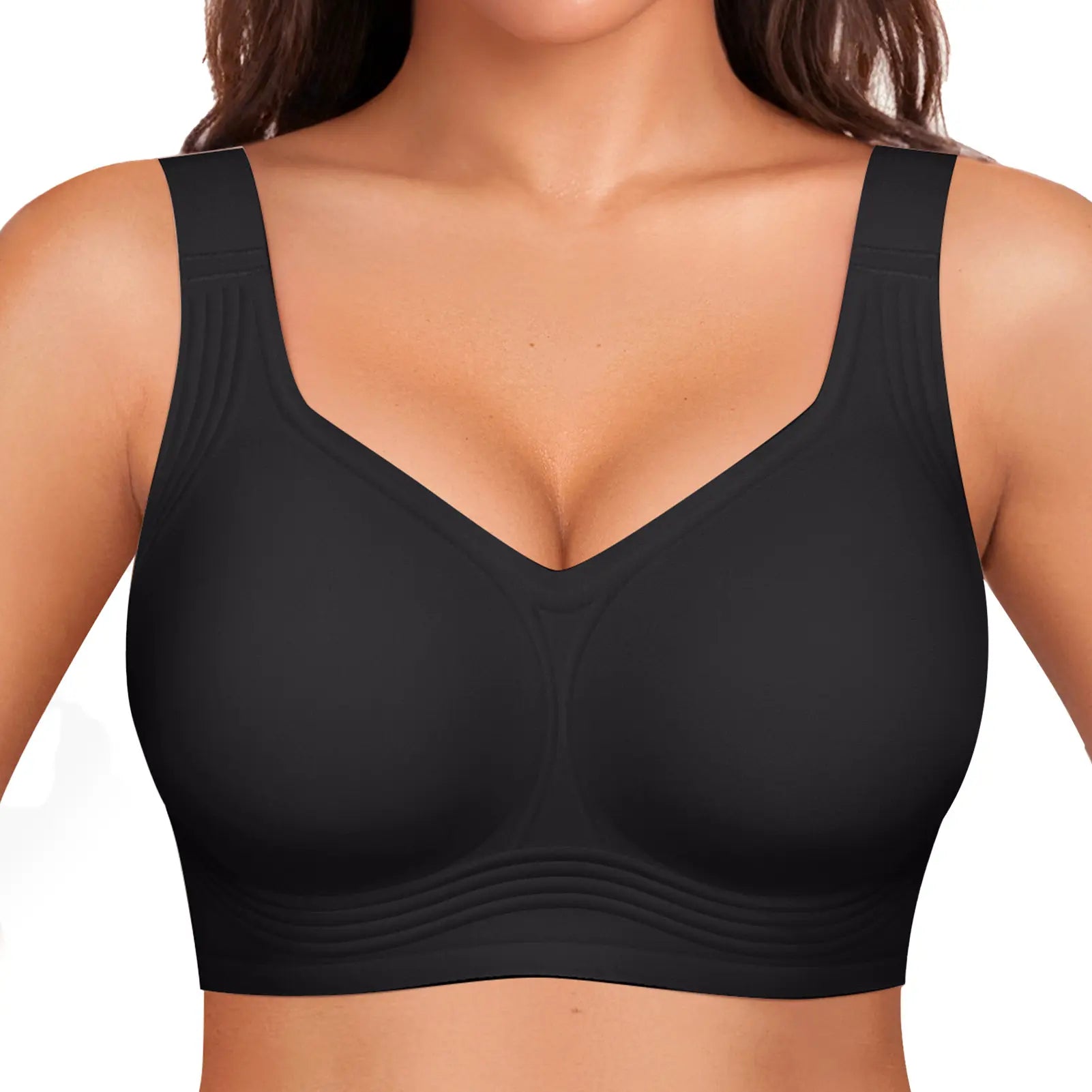 OEAK Women's Wirefree Full Coverage Jelly Bras - Comfortable Wireless Padded T-Shirt Bra for Everyday Wear