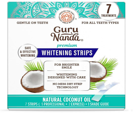 Achieve a Radiant Smile with Gurunanda Coconut Oil Teeth Whitening Strips - 14 Enamel Safe Strips