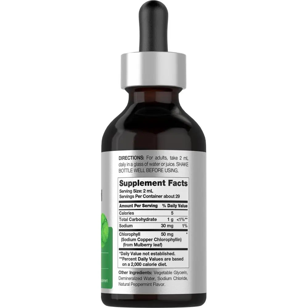 Revitalize Your Wellness with Horbäach Liquid Chlorophyll Drops - 2 oz of Vegan, Non-GMO, Gluten-Free Superfood with Refreshing Peppermint Flavor