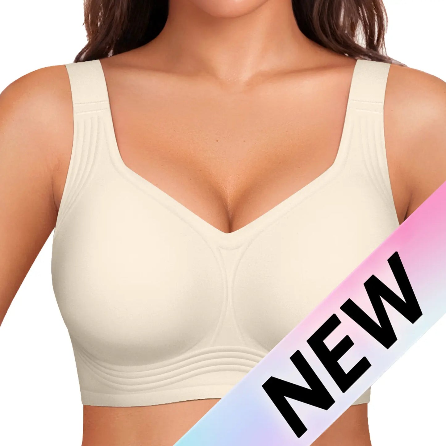 OEAK Women's Wirefree Full Coverage Jelly Bras - Comfortable Wireless Padded T-Shirt Bra for Everyday Wear