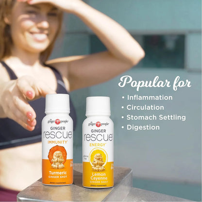 Lemon & Cayenne Ginger Rescue Shots – Immunity Boosting, Caffeine Free Energy, Digestive Heath Drink, 2 Fl Oz (Pack of 12)