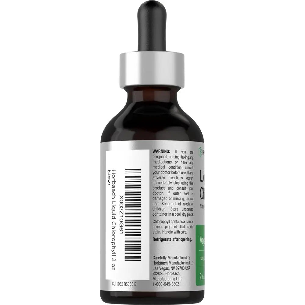 Revitalize Your Wellness with Horbäach Liquid Chlorophyll Drops - 2 oz of Vegan, Non-GMO, Gluten-Free Superfood with Refreshing Peppermint Flavor