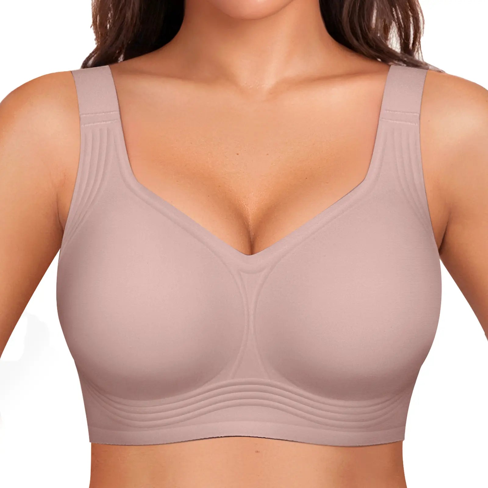 OEAK Women's Wirefree Full Coverage Jelly Bras - Comfortable Wireless Padded T-Shirt Bra for Everyday Wear