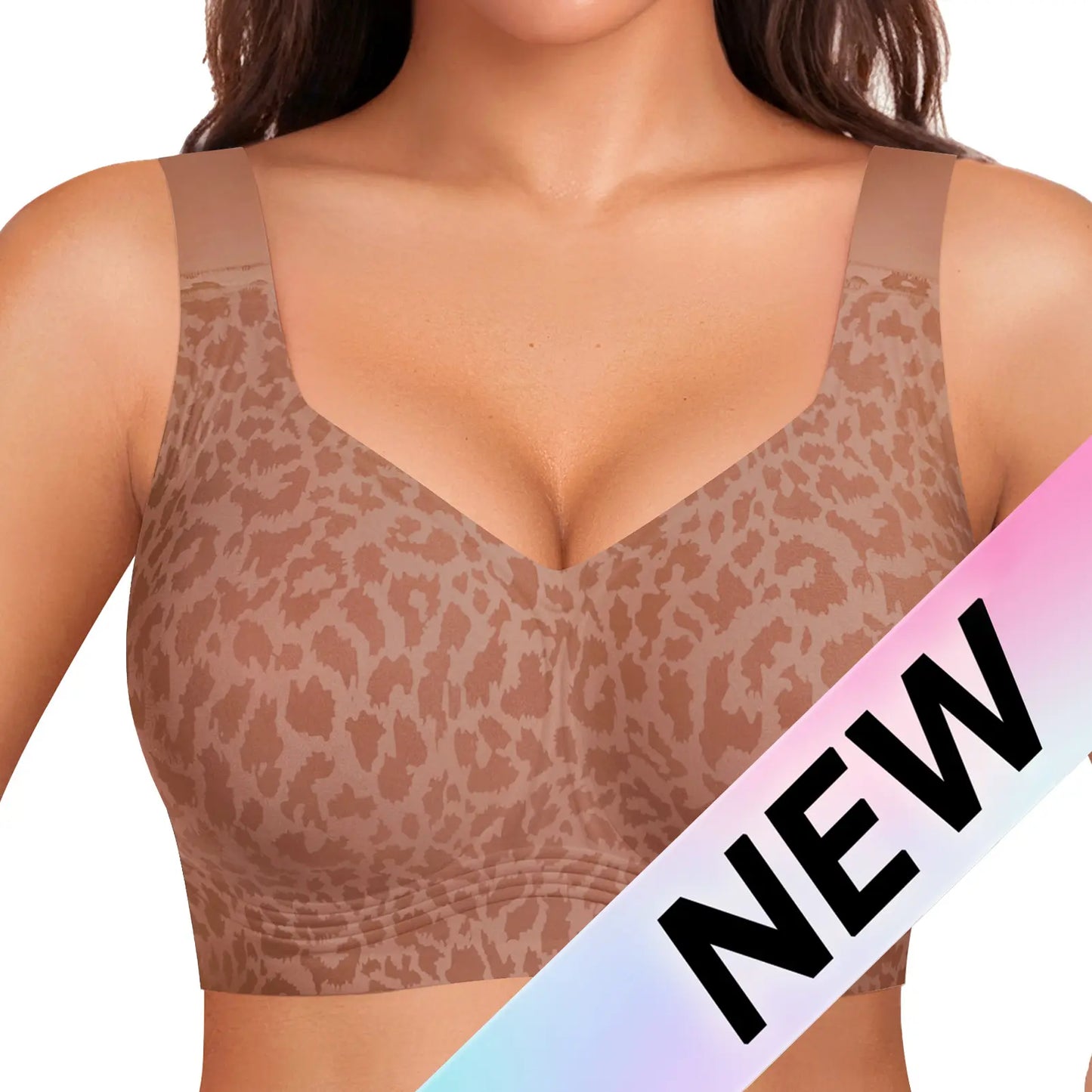 OEAK Women's Wirefree Full Coverage Jelly Bras - Comfortable Wireless Padded T-Shirt Bra for Everyday Wear