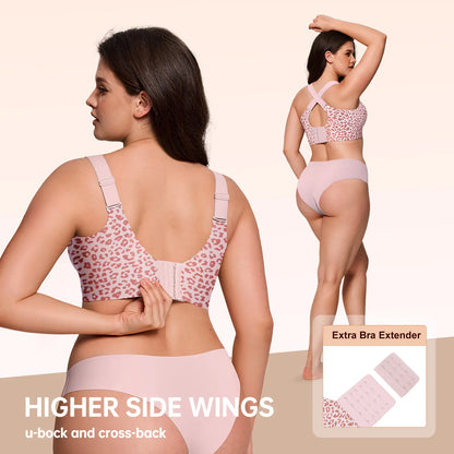 OEAK Women's Wirefree Full Coverage Jelly Bras - Comfortable Wireless Padded T-Shirt Bra for Everyday Wear